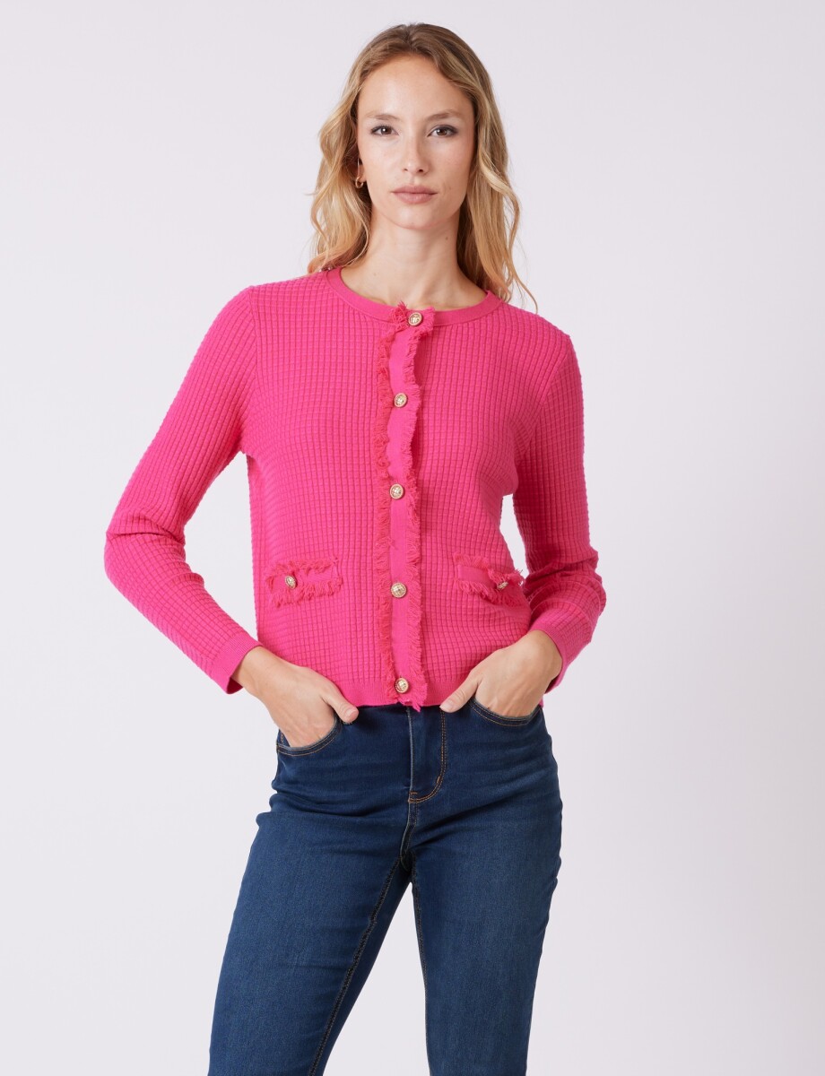 Cardigan Flecos - Fucsia 