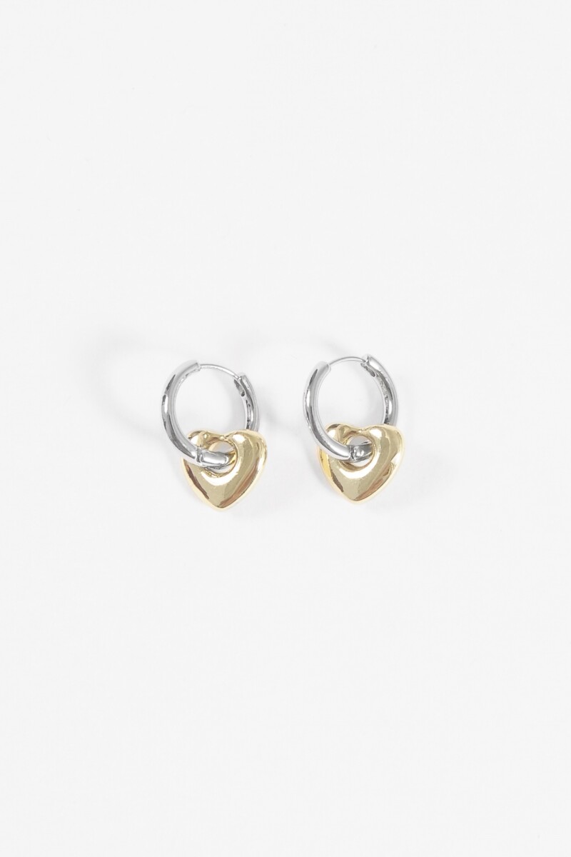 Aros con dije cora multicolor