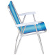 Silla Alta Aluminio Clásica A Rayas AZUL