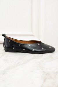 Chatita Cuero Estrellas Negro