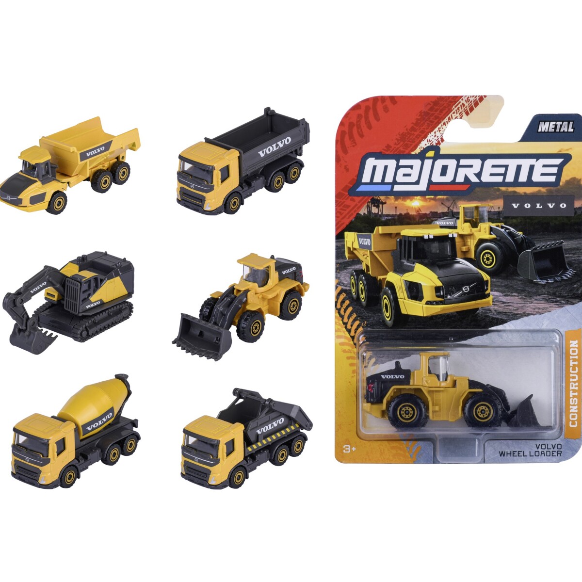 Majorette Volvo Construccion Premium, 6 modelos surtidos 