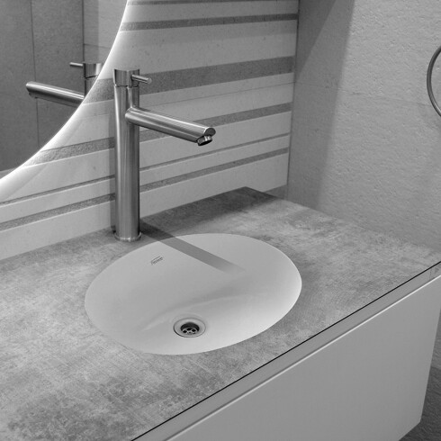 Bacha Circular De Loza Blanca Para Empotrar 47X37X21 000