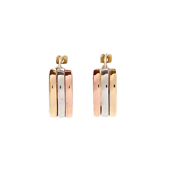 Caravanas Triple aros de oro- Oro bajo - Sin piedra- CA8266 sinpiedra