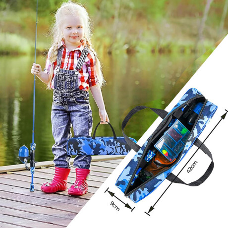 Set Caña De Pesca Piraña Coast Infantil 1.20mts + Reel + Acces. Cpg008001