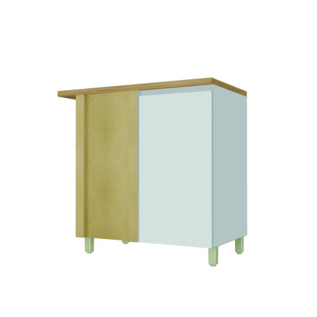 BAJO MESADA ESQUINERO 80 CM MDF BLANCO SUECIA