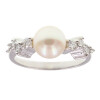 Anillo Malena de oro blanco 18k con perlas de cultivo y seis brillantes Anillo Malena de oro blanco 18k con perlas de cultivo y seis brillantes