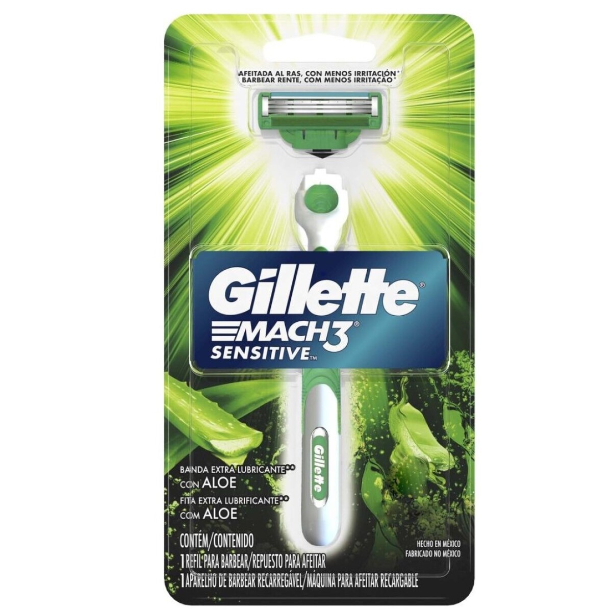Afeitadora Recargable Mach3+ Sensible 1 Unidad – Gillette 