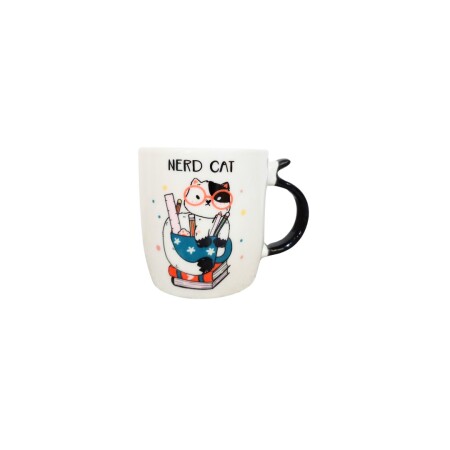 TAZA DE CERAMICA FUNNY CAT BLANCO