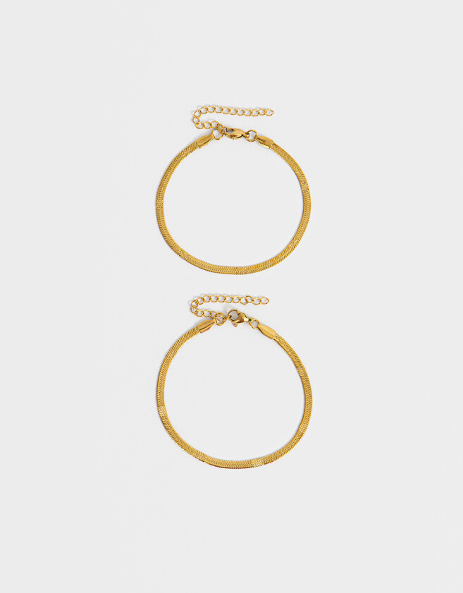 Pulseras Flexibles Sets Acero quirúrgico Set De Pulseras Acero Quirúrgico - Dorado