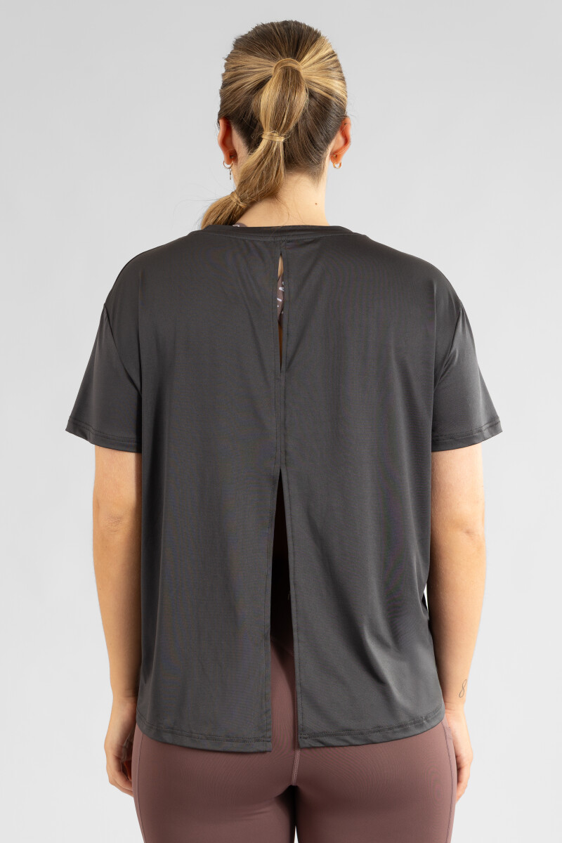Style open back shirt Negro