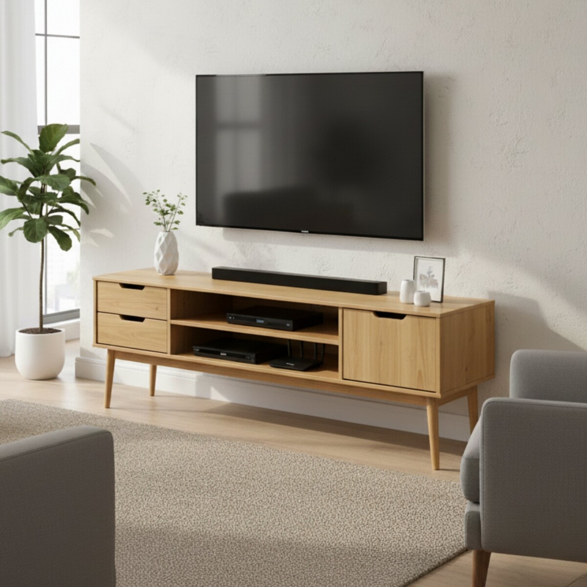 Rack para TV - Linea Nórdica - Roble 