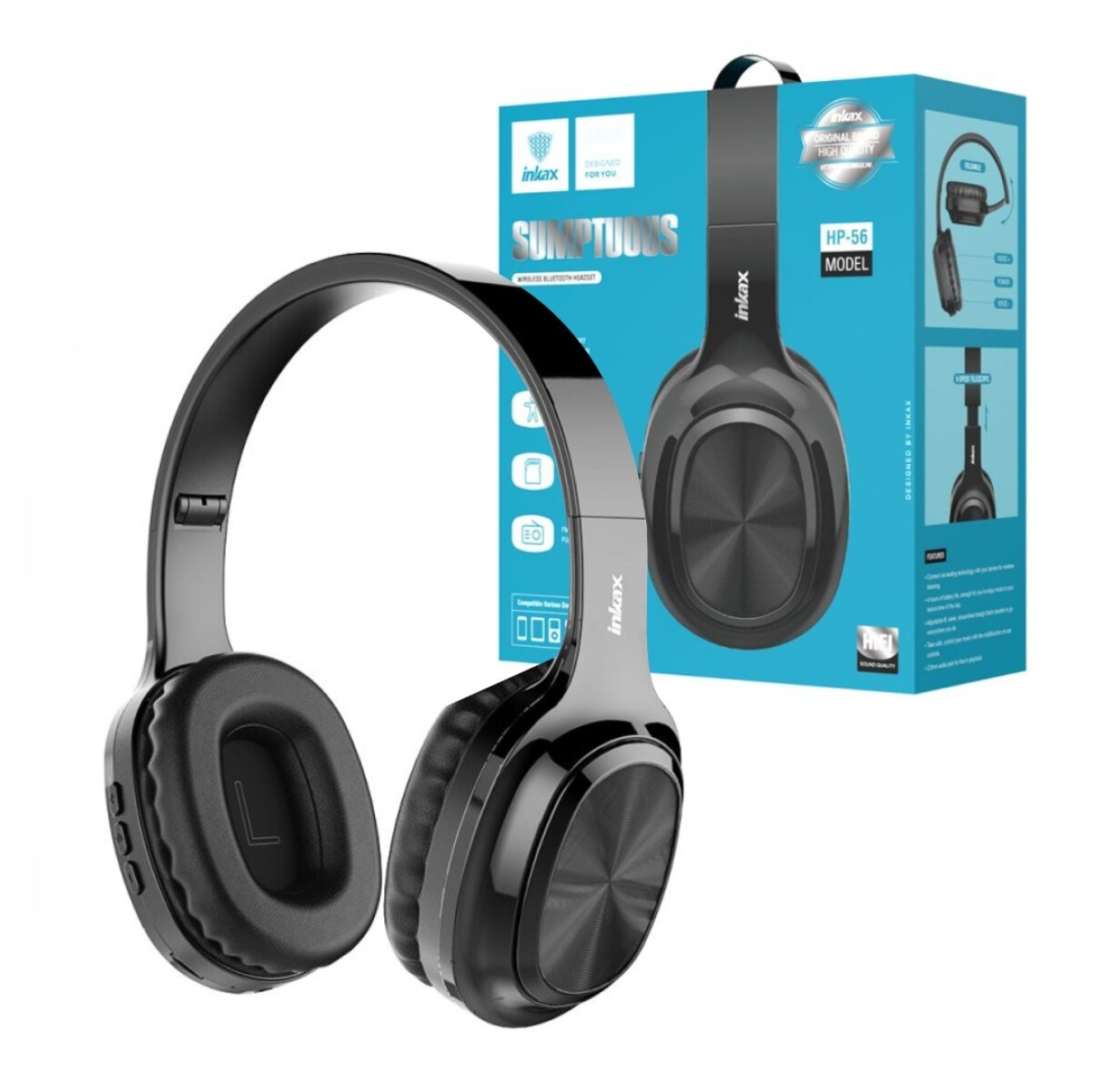 Audifonos Inkax WP-56 Negros Inalambricos - 001 