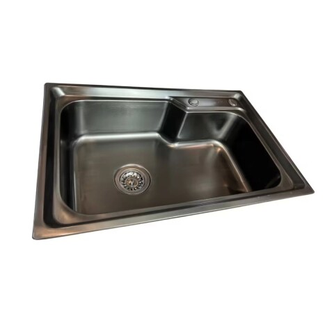 Pileta Simple Cocina Negra Acero Inox. 68x45x21 Cm Pileta Simple Cocina Negra Acero Inox. 68x45x21 Cm