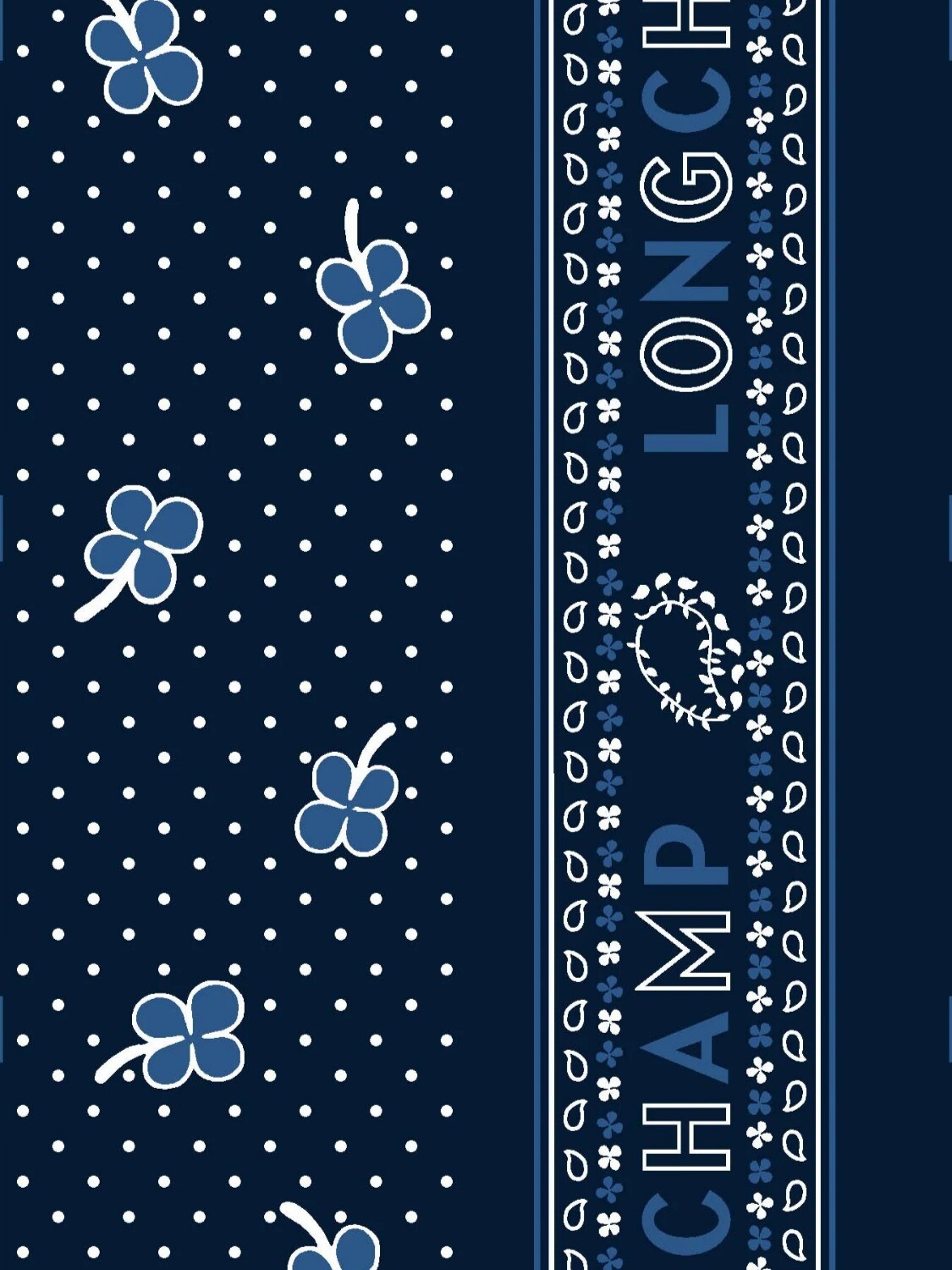 LONGCHAMP - PAÑUELO BANDANA DE SEDA Azul