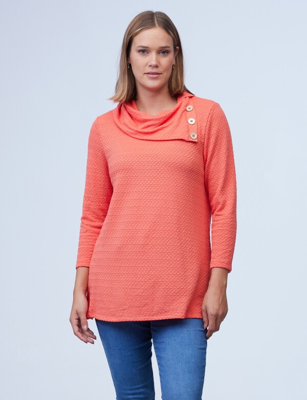 Blusa Cuello Volcado CORAL