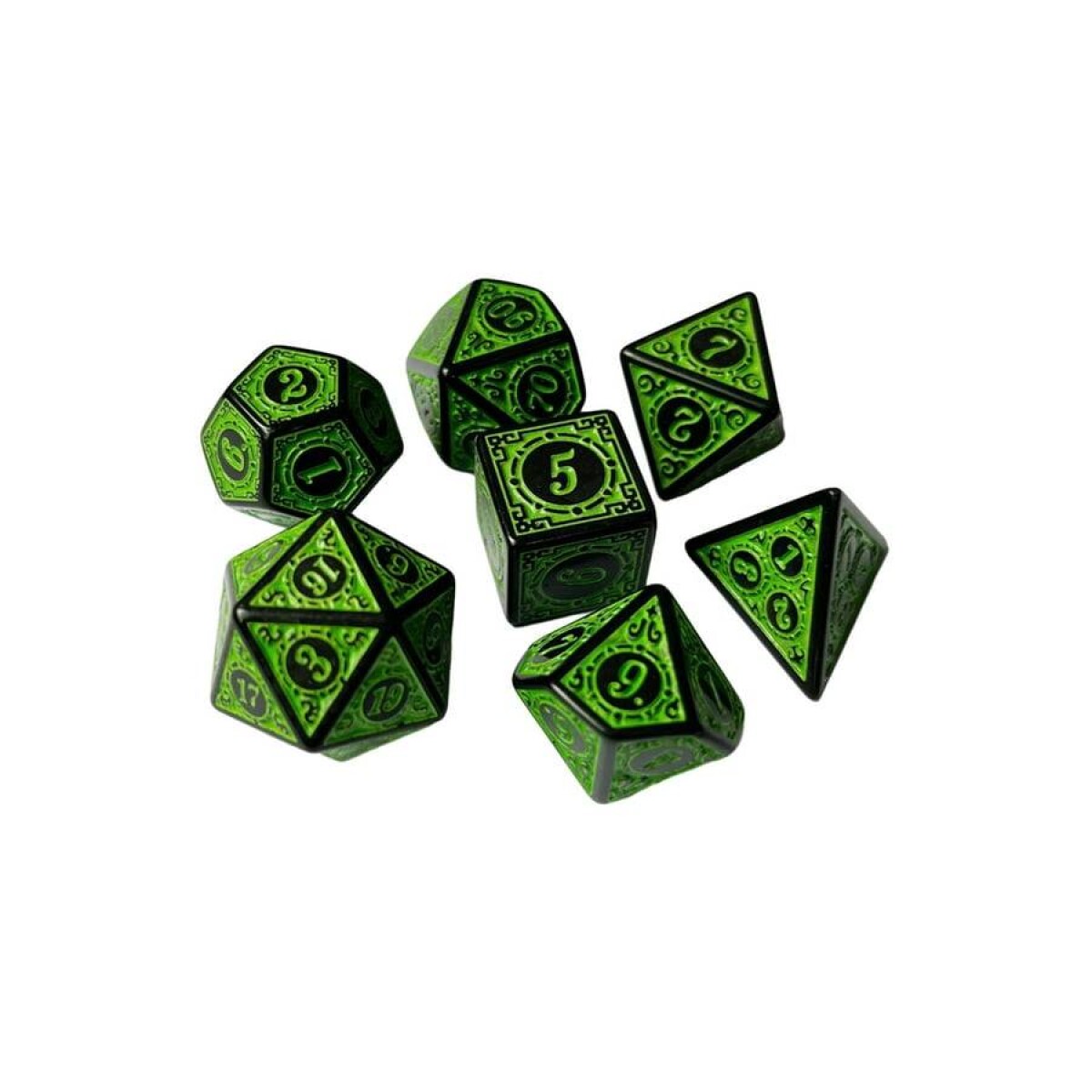 Set de Dados Antiguos - Verdes 
