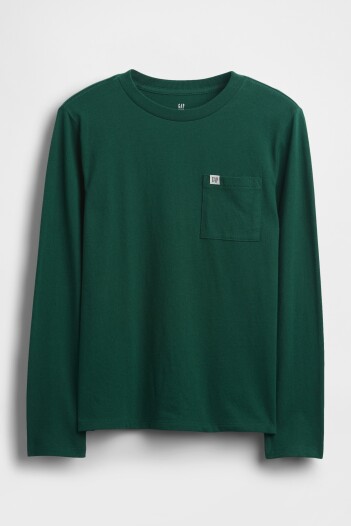 Remera Con Bolsillo Logo Gap Niño Evergreen Glamour