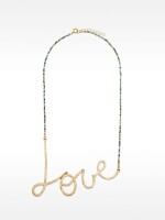 Collar Corto Con Piedras Love dorado