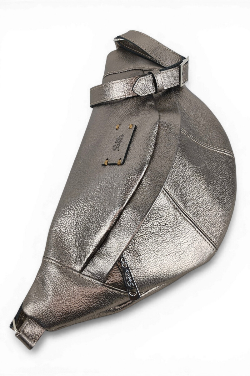 Riñonera Grande de Cuero Peltre