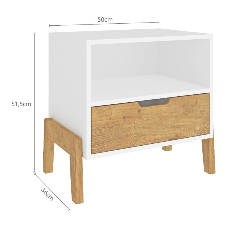 Mesa De Luz Nordica Living Dormitorio Combinada 1 Cajón Mesa De Luz Nordica Living Dormitorio Combinada 1 Cajón