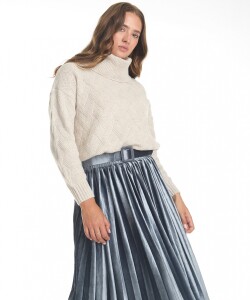 Falda Velvet GRIS AZULADO