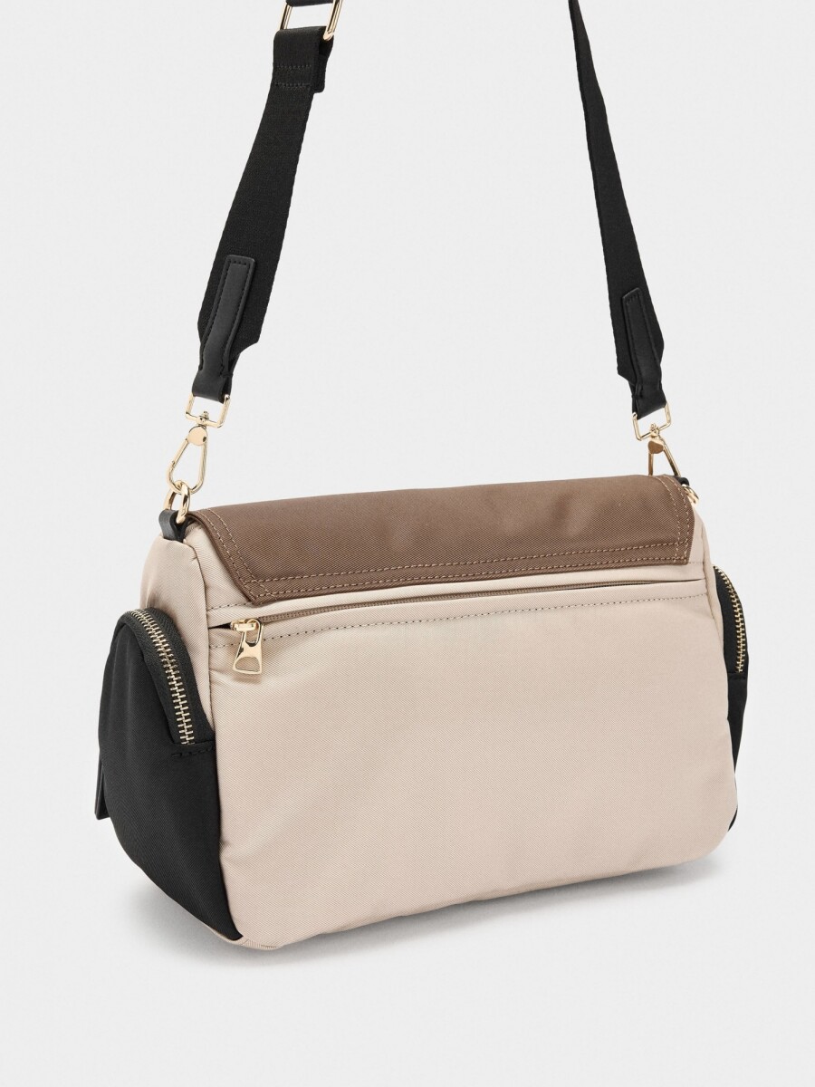 Bolso Bandolera De Nylon Con Solapa multicolor
