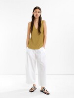 Top De Punto Con Cuello V mostaza