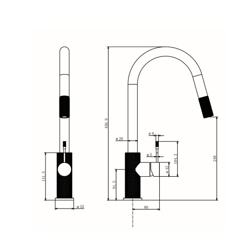 Griferia De Mesada De Cocina Monocomando En Bronce Cepillado - Serie Singature BRONCE