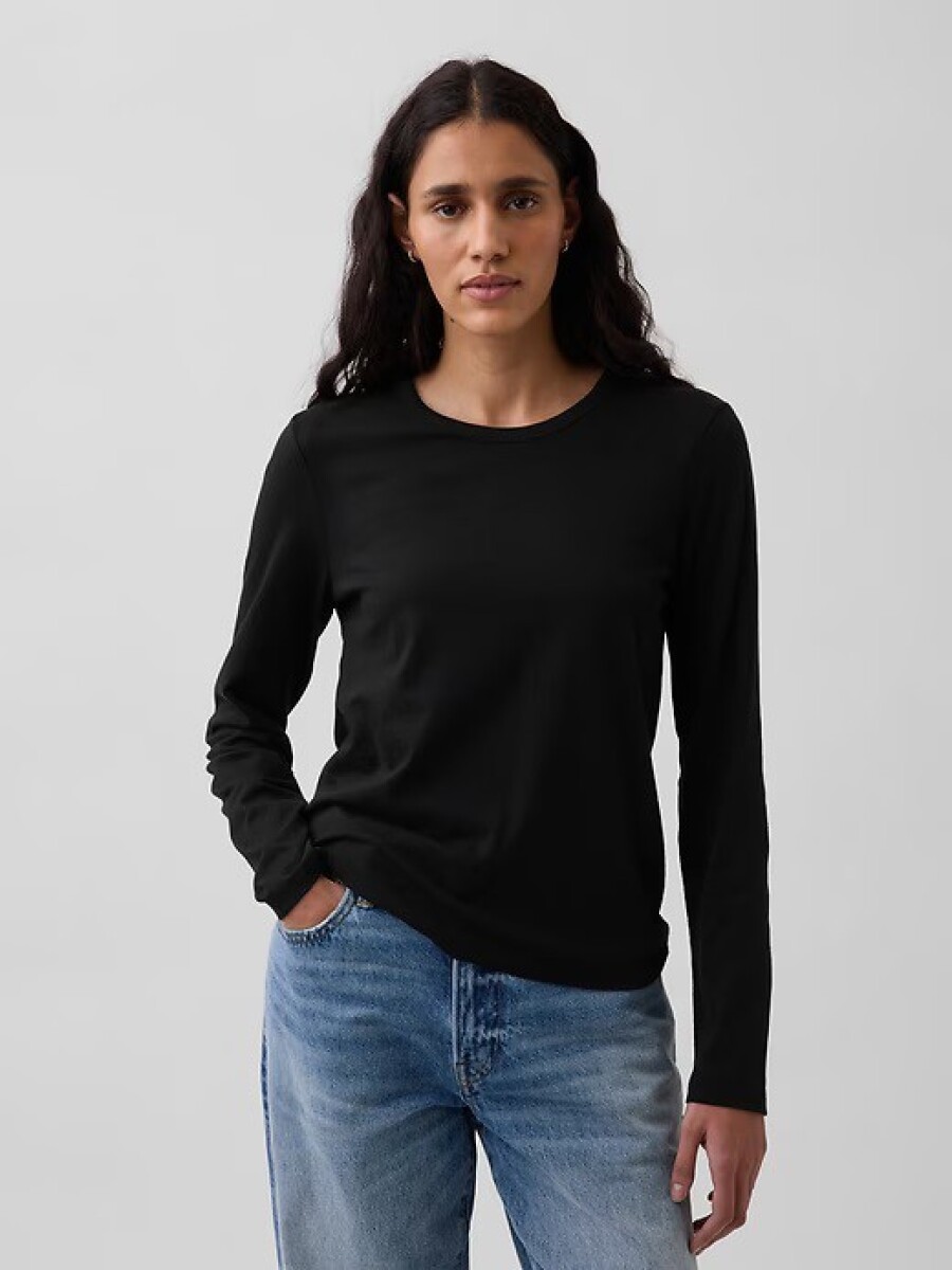 Remera Algodón Orgánico Mujer - Black 