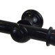 Barrote cortina de metal 2 m + 2 Soportes NEGRO