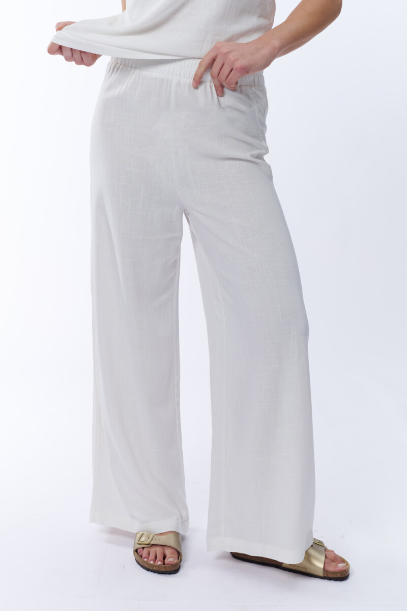 Pantalón cintura elastizada Blanco