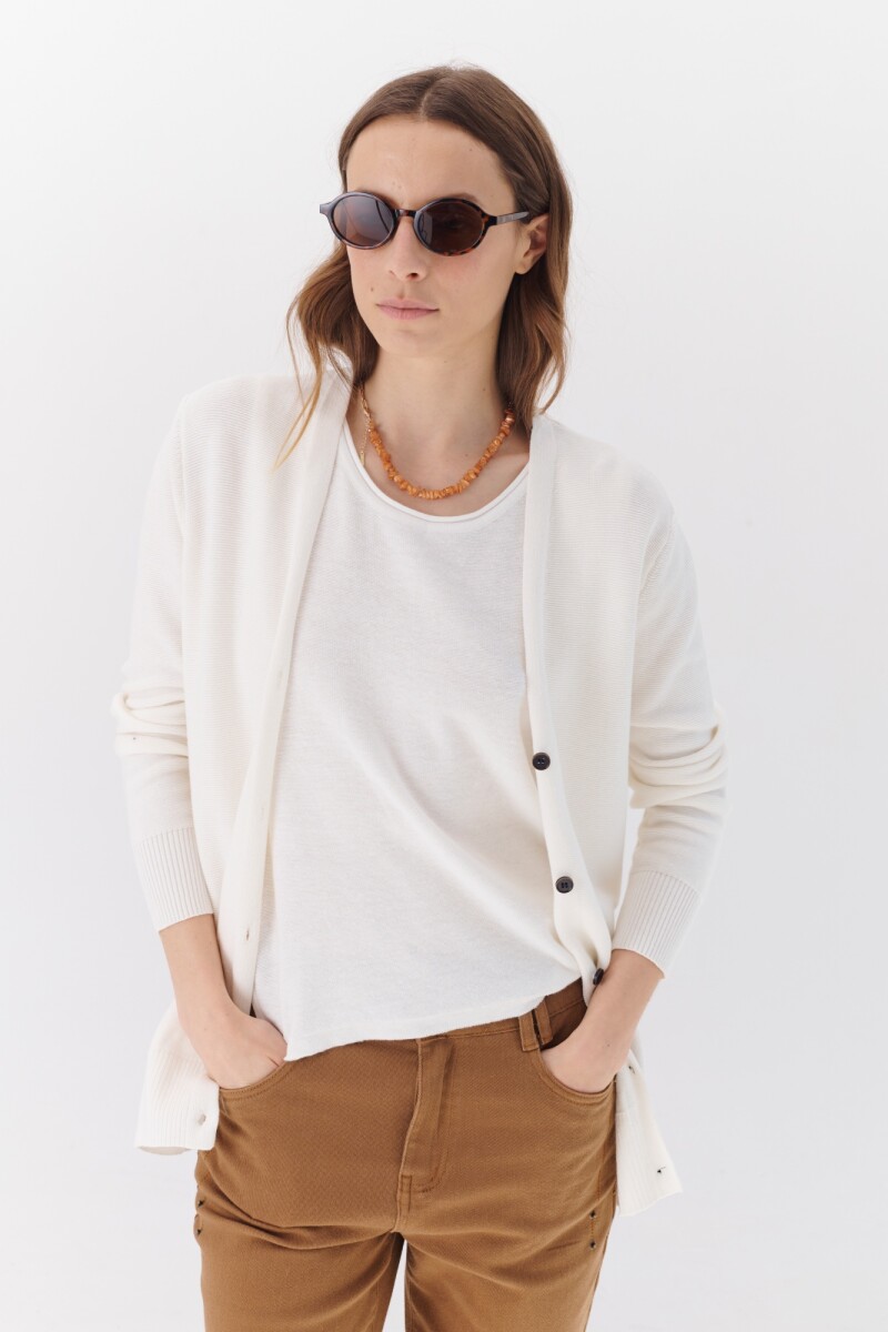 CARDIGAN FLAT BLANCO