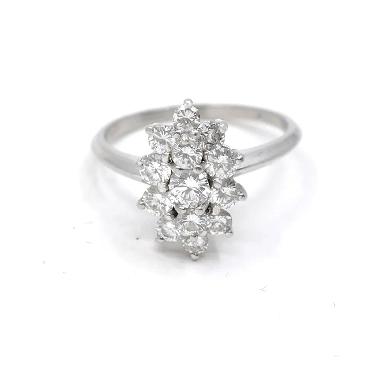 Anillo Platino Y Brillantes. 