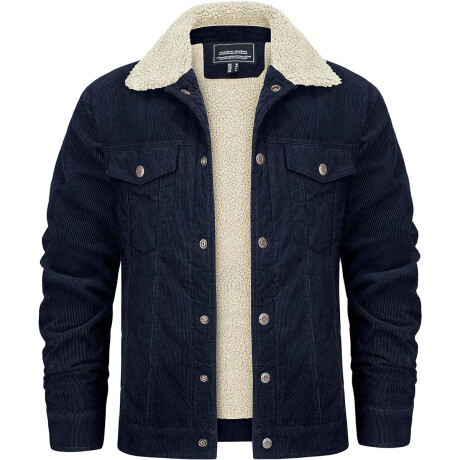 Campera Uzspace Pana Corderito Moda Hombre Urban Azul