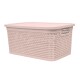 Set x2 Caja simil ratán 7,5 lts ROSADO