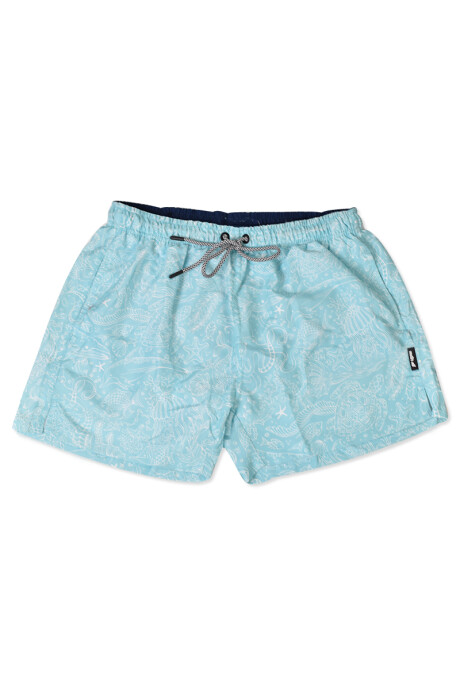 Short de baño hombre estampado Marino