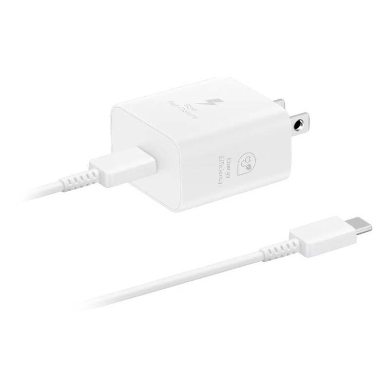 Cargador Original Samsung 25W USB-C Con Cable USB-C Blanco Cargador Original Samsung 25W USB-C Con Cable USB-C Blanco