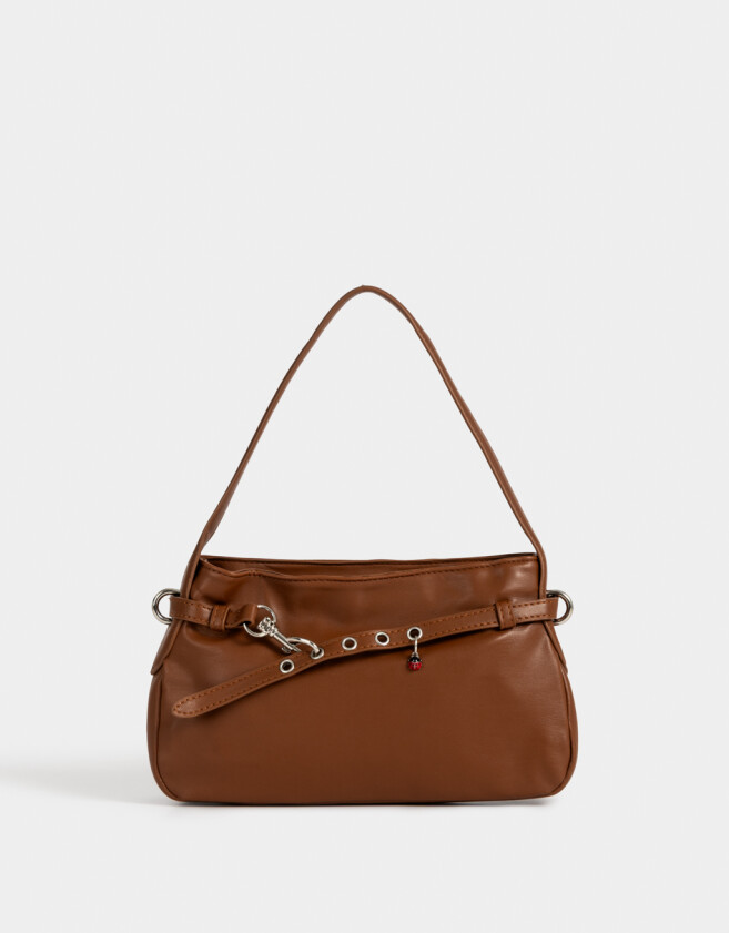 Bandoleras Bandolera Con Arandelas Y Charm - Marron Camel