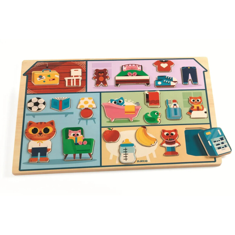 Puzzle de madera para pequeños House Djeco Puzzle de madera para pequeños House Djeco