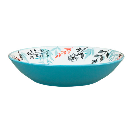 Plato hondo de ceramica con flores Plato hondo de ceramica con flores