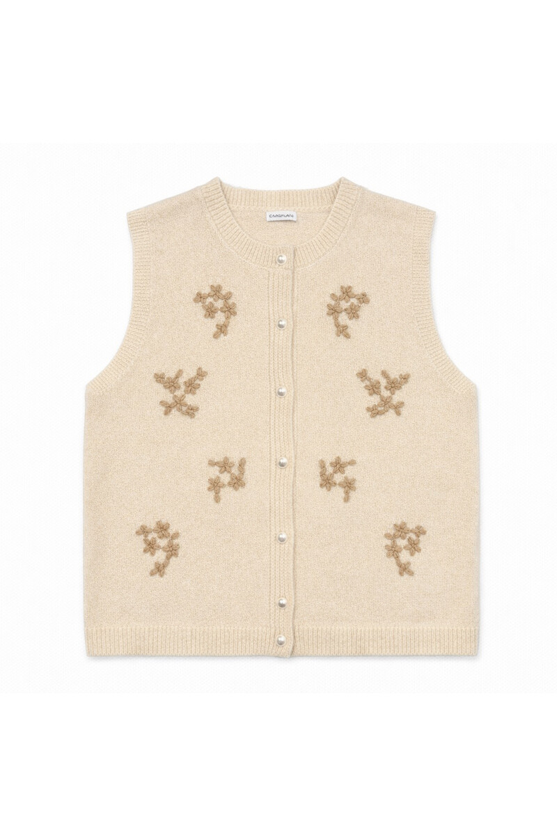 Chaleco Escila Bordado - Crudo 