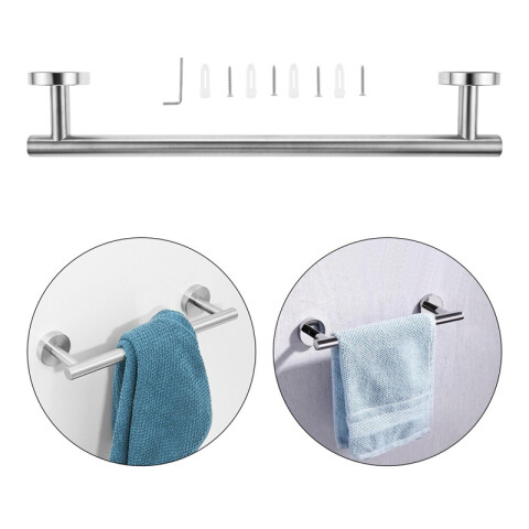 Toallero gris de acero inoxidable para amurar Toallero Gris De Acero Inoxidable Para Amurar