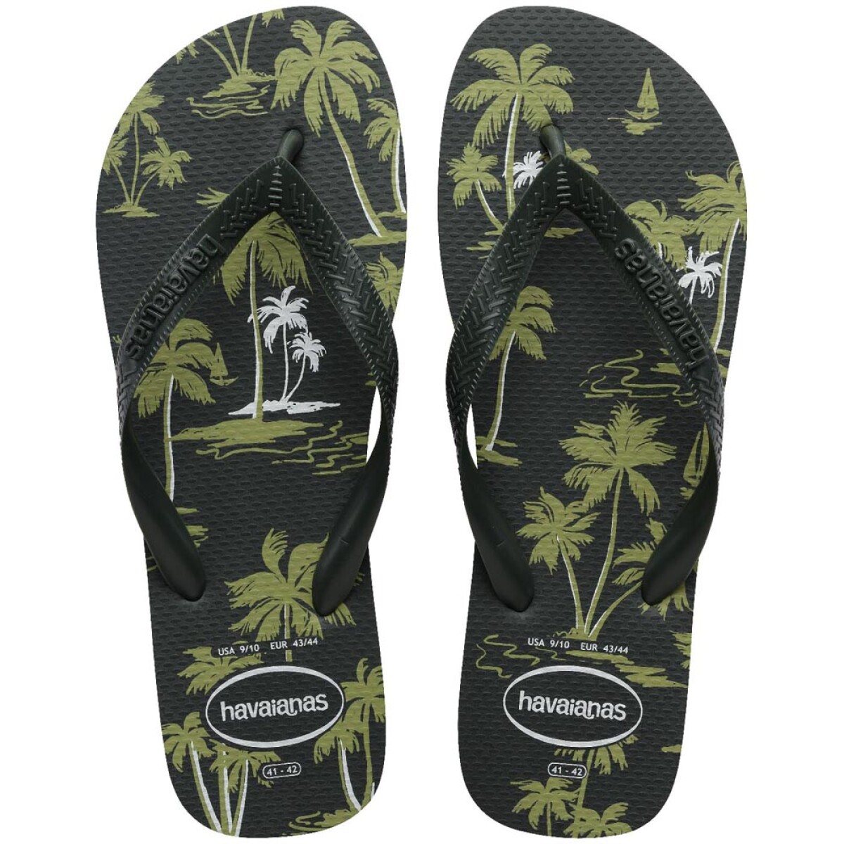 Sandalias Havaianas Aloha Hombre - Verde Oliva 