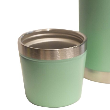 Termo Comet en Acero Inoxidable 1Lt con Tapa Mate y Bombilla Verde Claro