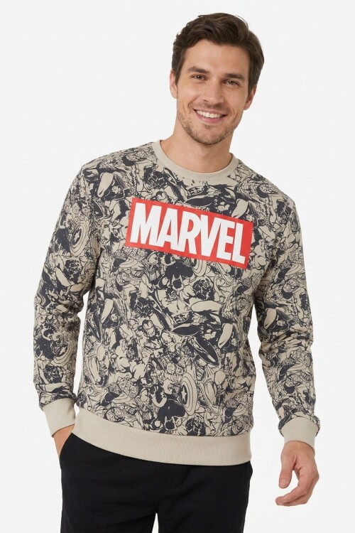 Buzo frisa m/l hombre MARVEL BLANCO Y NEGRO
