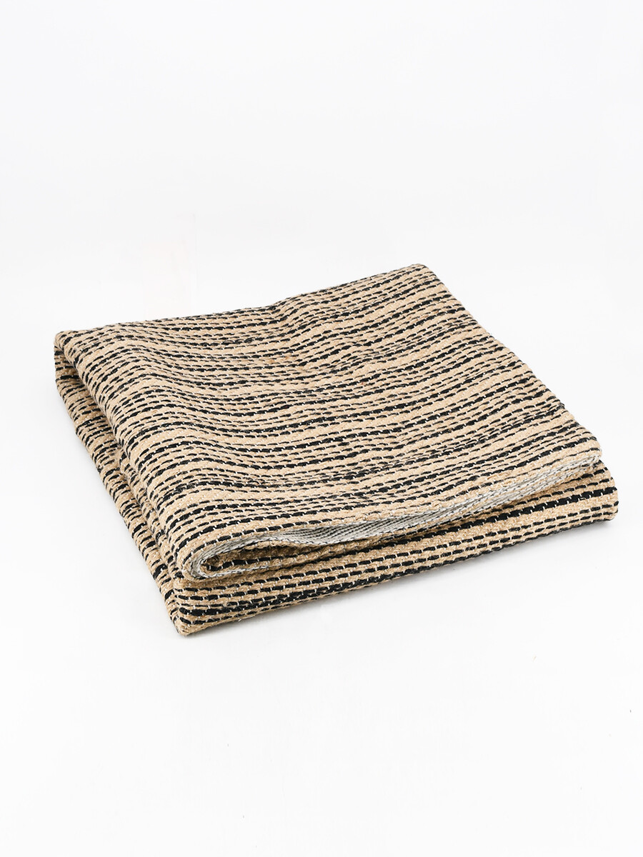 ALFOMBRA YUTE MAHAL FRANJAS - BEIGE 