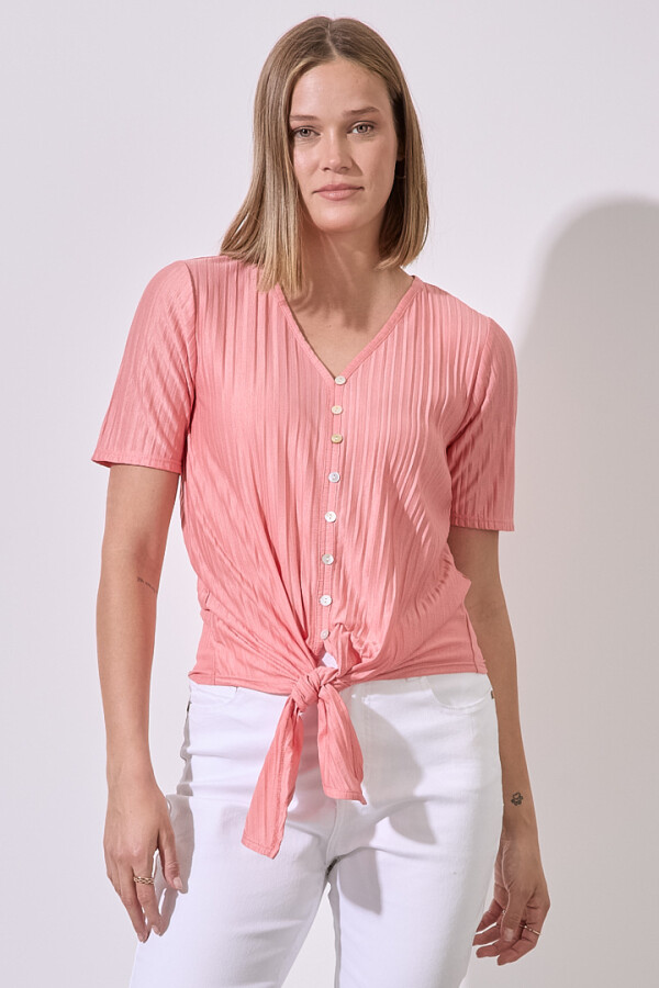 Blusa Gasa Plisada CORAL