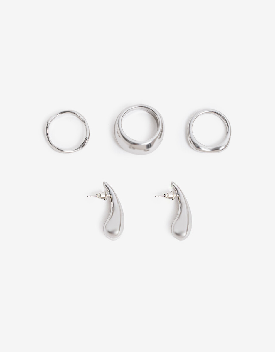 Set De Aros Y Anillos Metal 