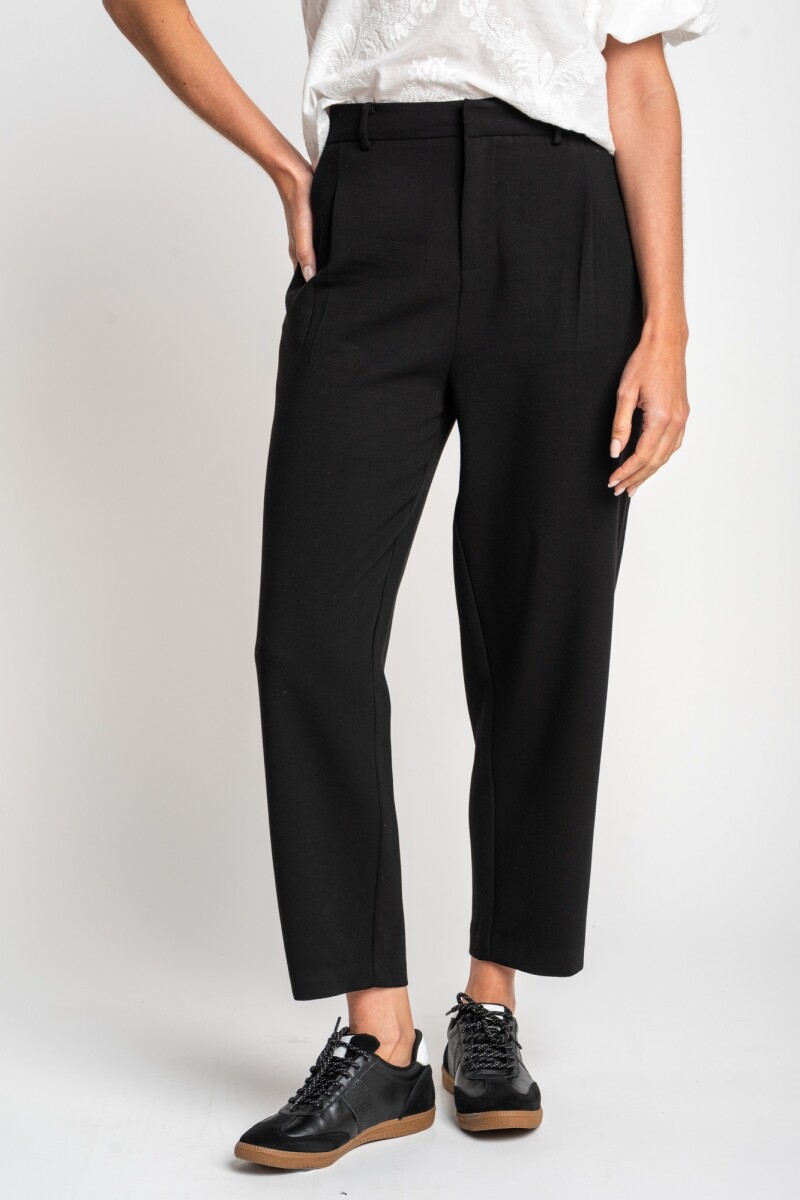 Pantalón Con Pinzas Negro