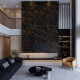 Semi Gres Negro Marquina Vetas Doradas 63X120Cm Piso GAMAS DE NEGRO